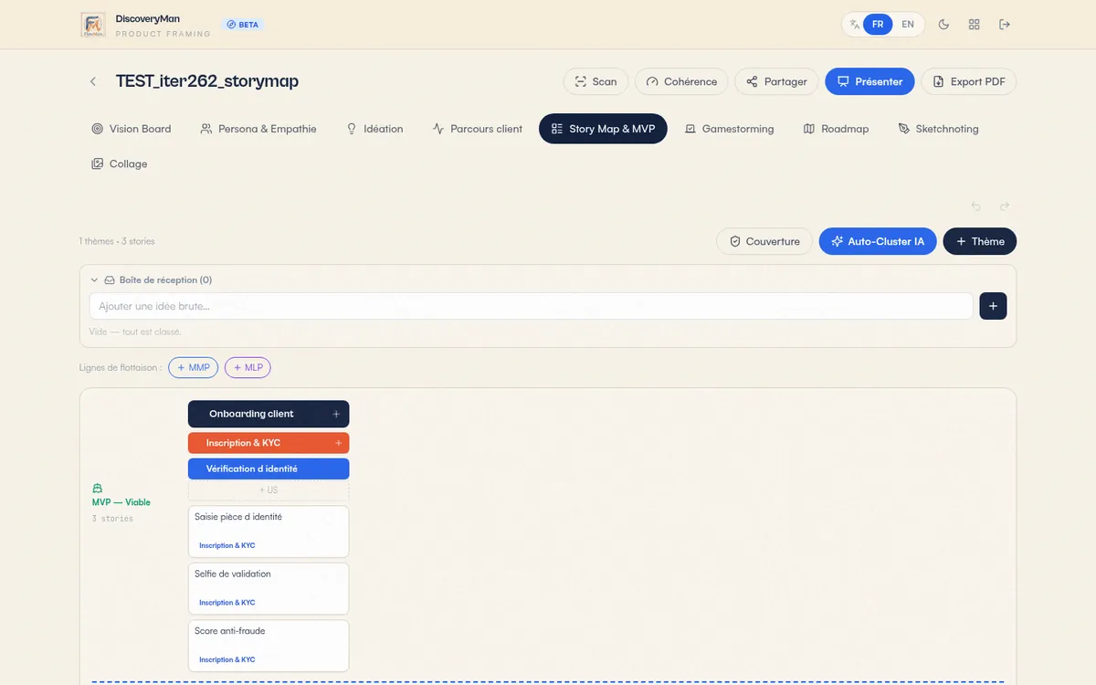 DiscoveryMan — aperçu de l'interface (capture 1)